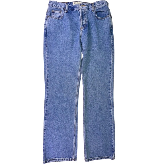 American Eagle 90s Straight Jeans Size 10 Long High Rise 100% Cotton - Picture 1 of 8